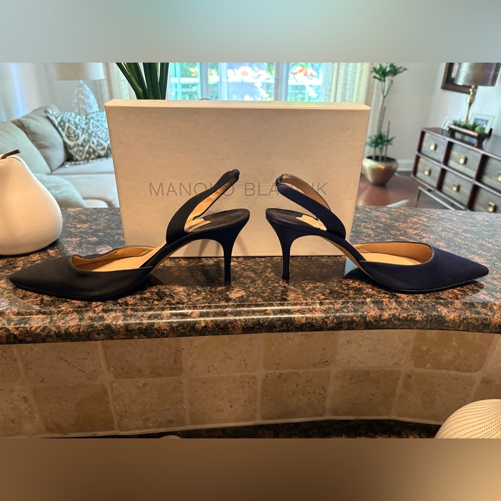 Manolo Blahnik Black Slingback Heels Timeless Elegance